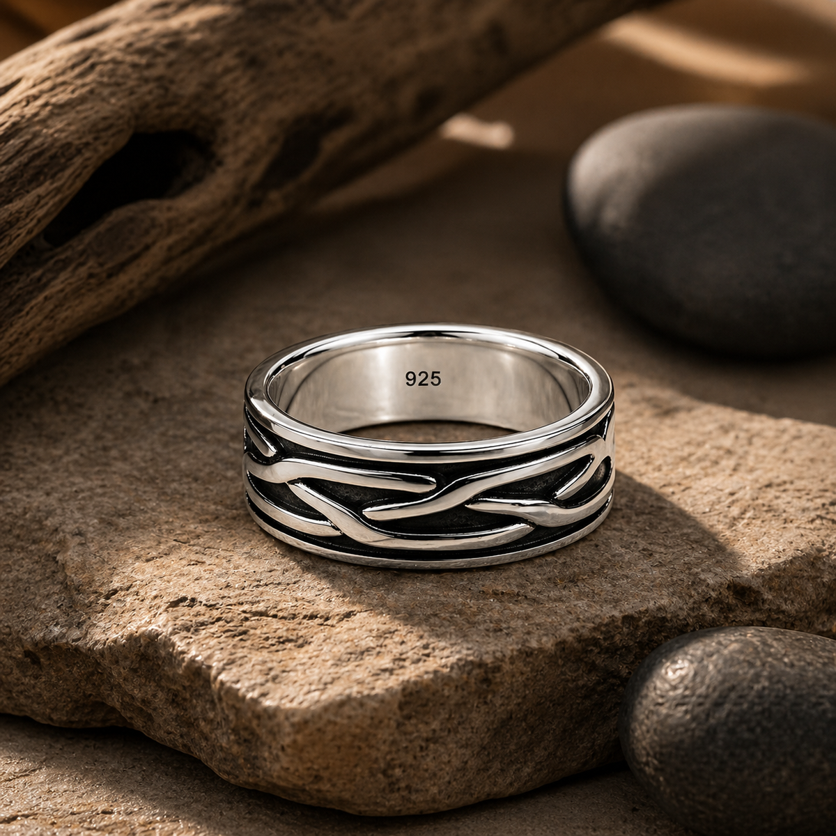 Celtic Weave Ring in 925 sterling silver – side view