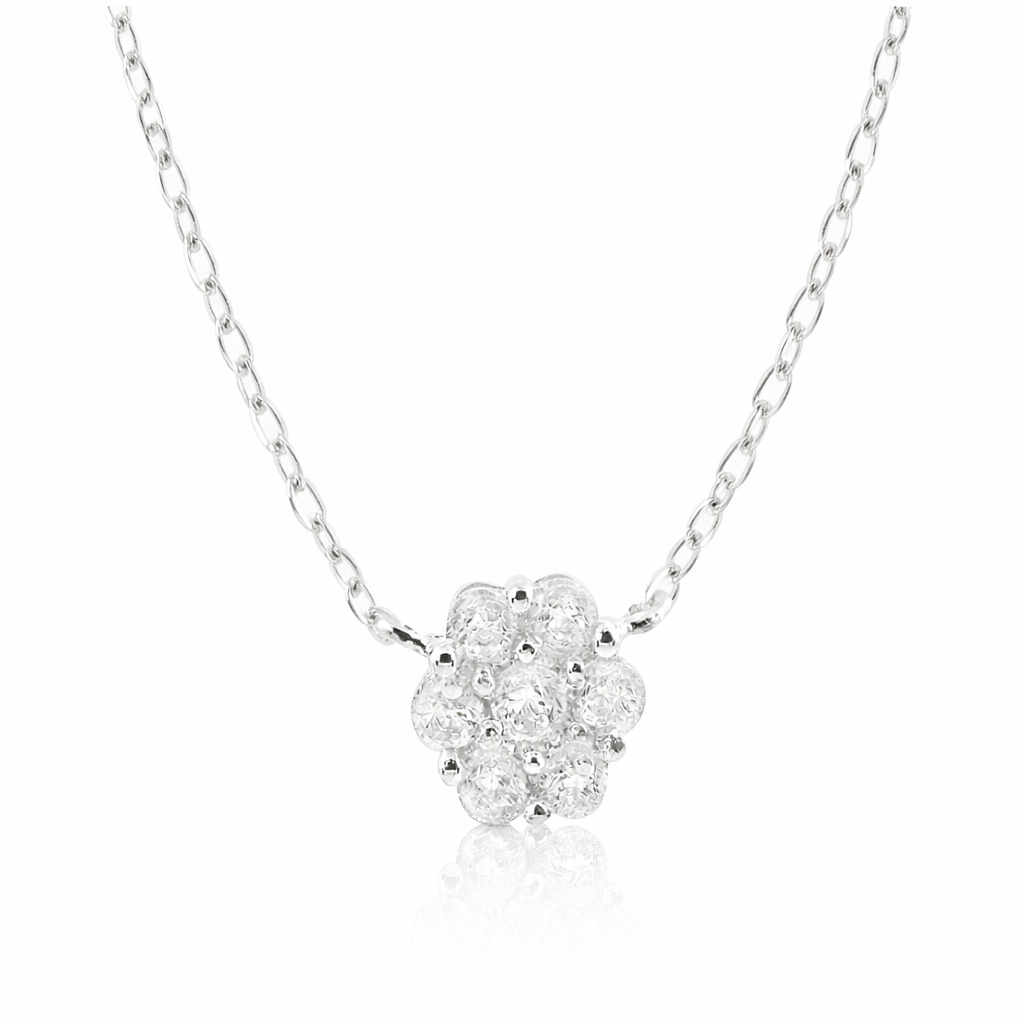 Seven-Stone Flower Necklace in 925 sterling silver – main view