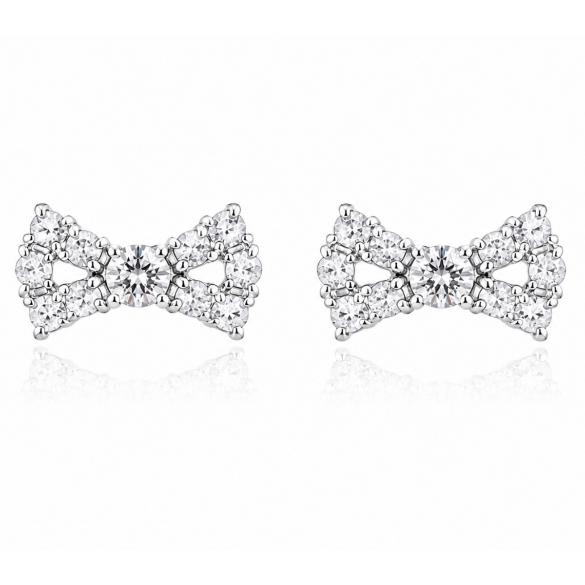 Crimson Bow Stud Earrings in 925 sterling silver – side view