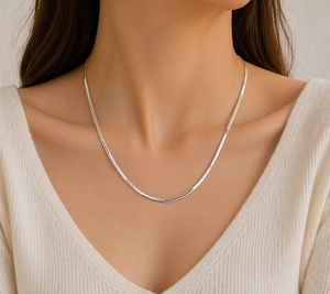 Diamond Cut Rope Chain in 925 sterling silver – angle view