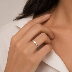 Eclipse Flat Band Ring in 925 sterling silver – side view