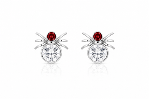 Enchanted Spider Crystal Stud Earrings in 925 sterling silver – main view