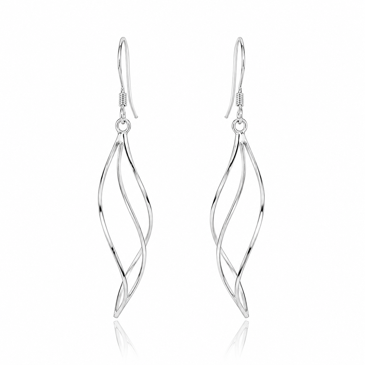 Ethereal Twist Ribbon Earrings in 925 sterling silver – main view