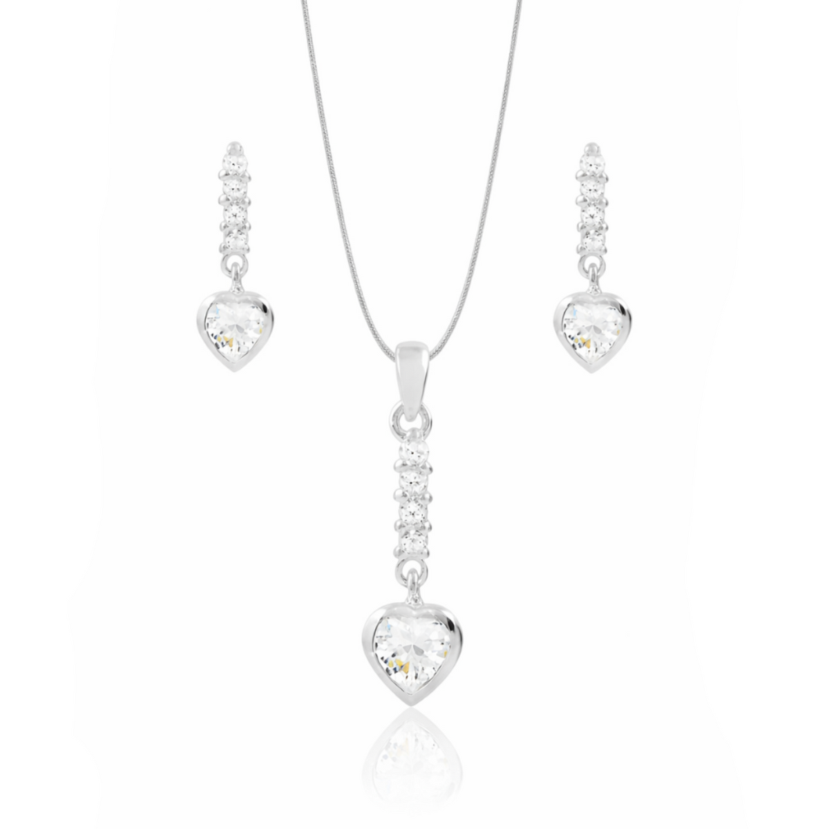 Heart Drop Necklace Set