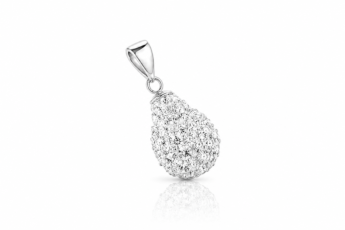 Imperial Teardrop Pavé Pendant in 925 Sterling Silver
