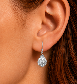 Lumière Teardrop Crystal Earrings in 925 sterling silver – additional view