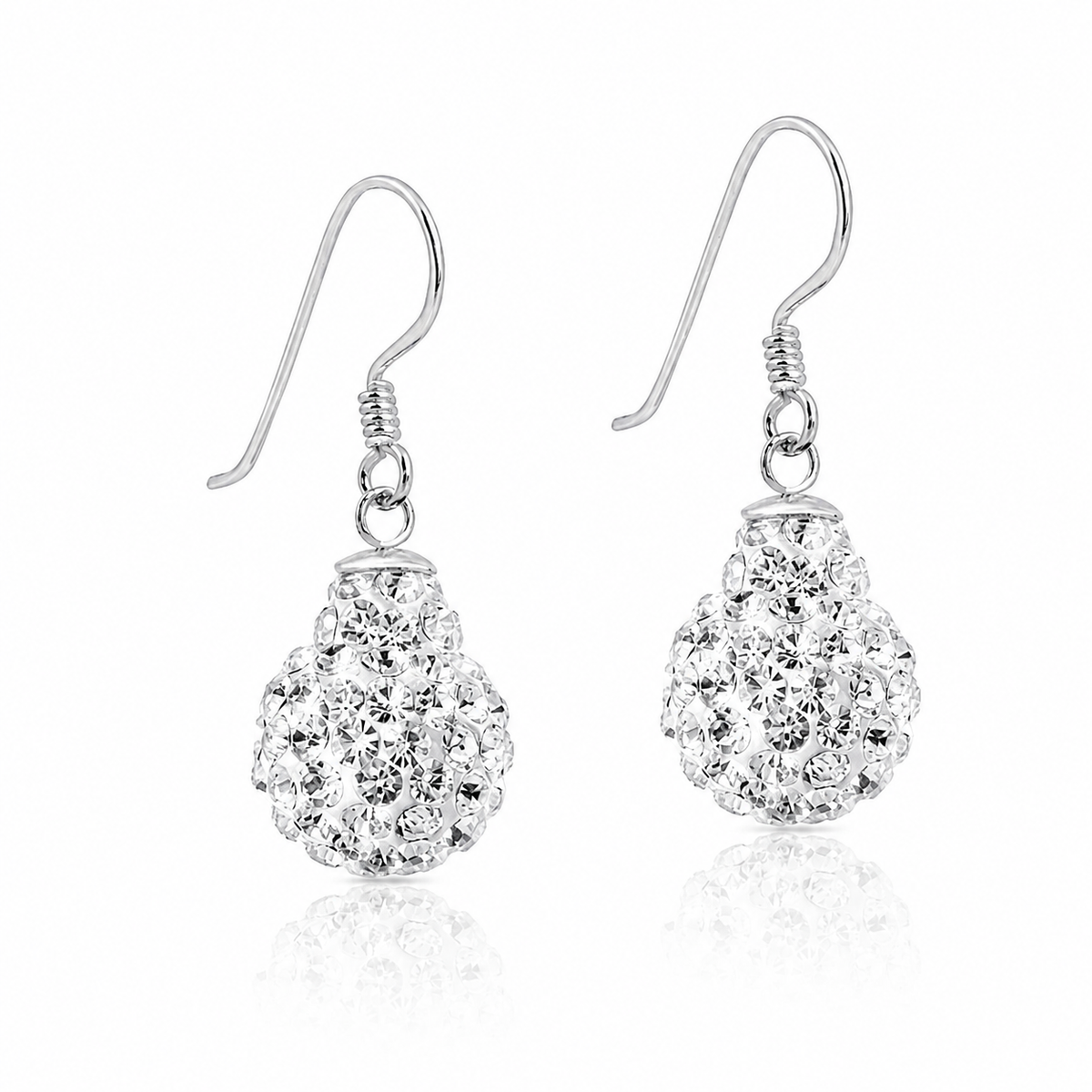 Lumière Teardrop Crystal Earrings in 925 sterling silver – main view