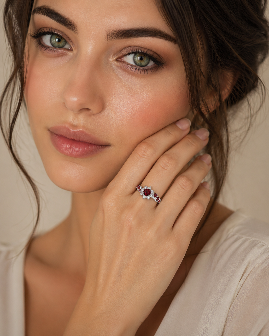 Lumière Ruby-Inspired Crystal Swirl Ring