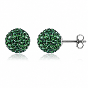 Celestia Pavé Sphere Stud Earrings in 925 sterling silver – angle view