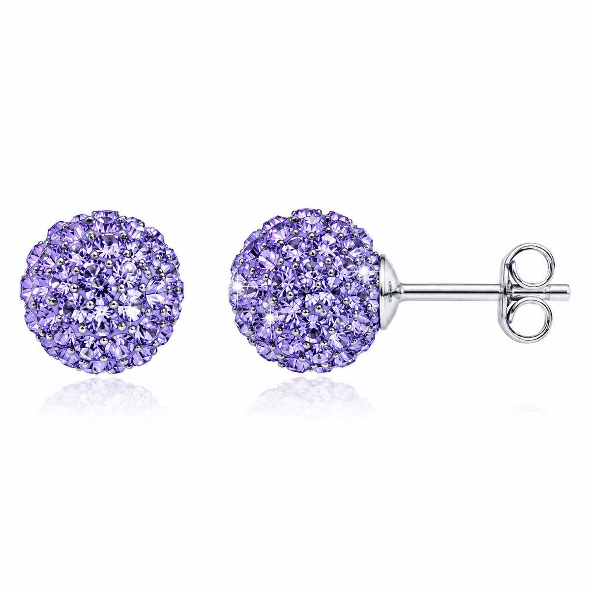 Celestia Pavé Sphere Stud Earrings in 925 sterling silver – additional view