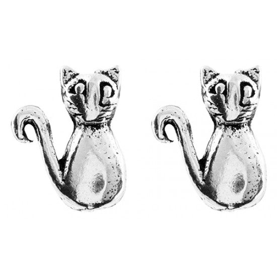 Luna Cat Stud Earrings in 925 sterling silver – main view