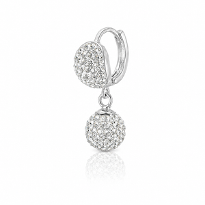 Luna Pavé Crystal Drop Earrings in 925 sterling silver – side view