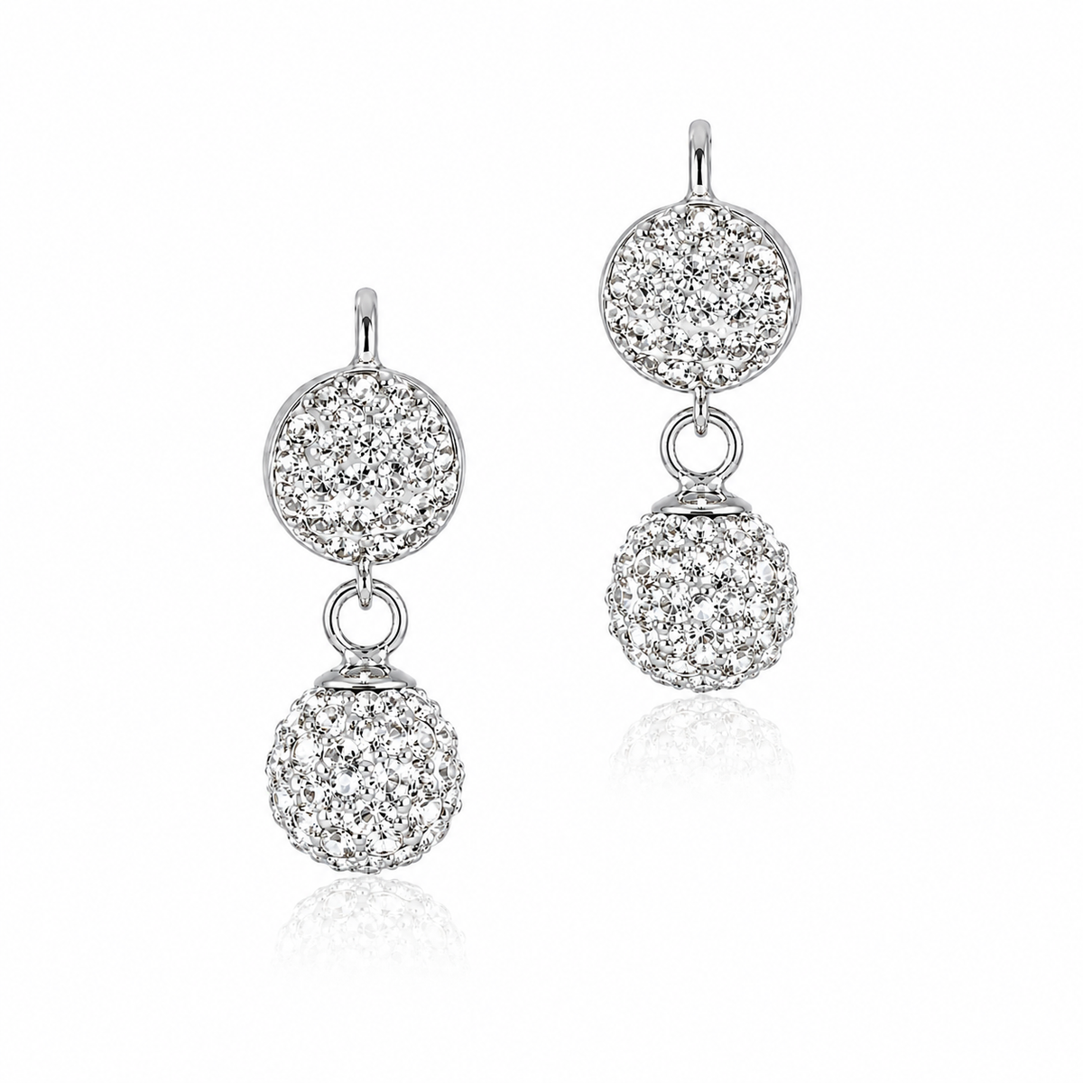 Luna Pavé Crystal Drop Earrings in 925 sterling silver – main view