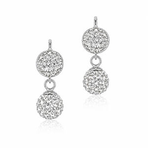 Luna Pavé Crystal Drop Earrings in 925 sterling silver – main view