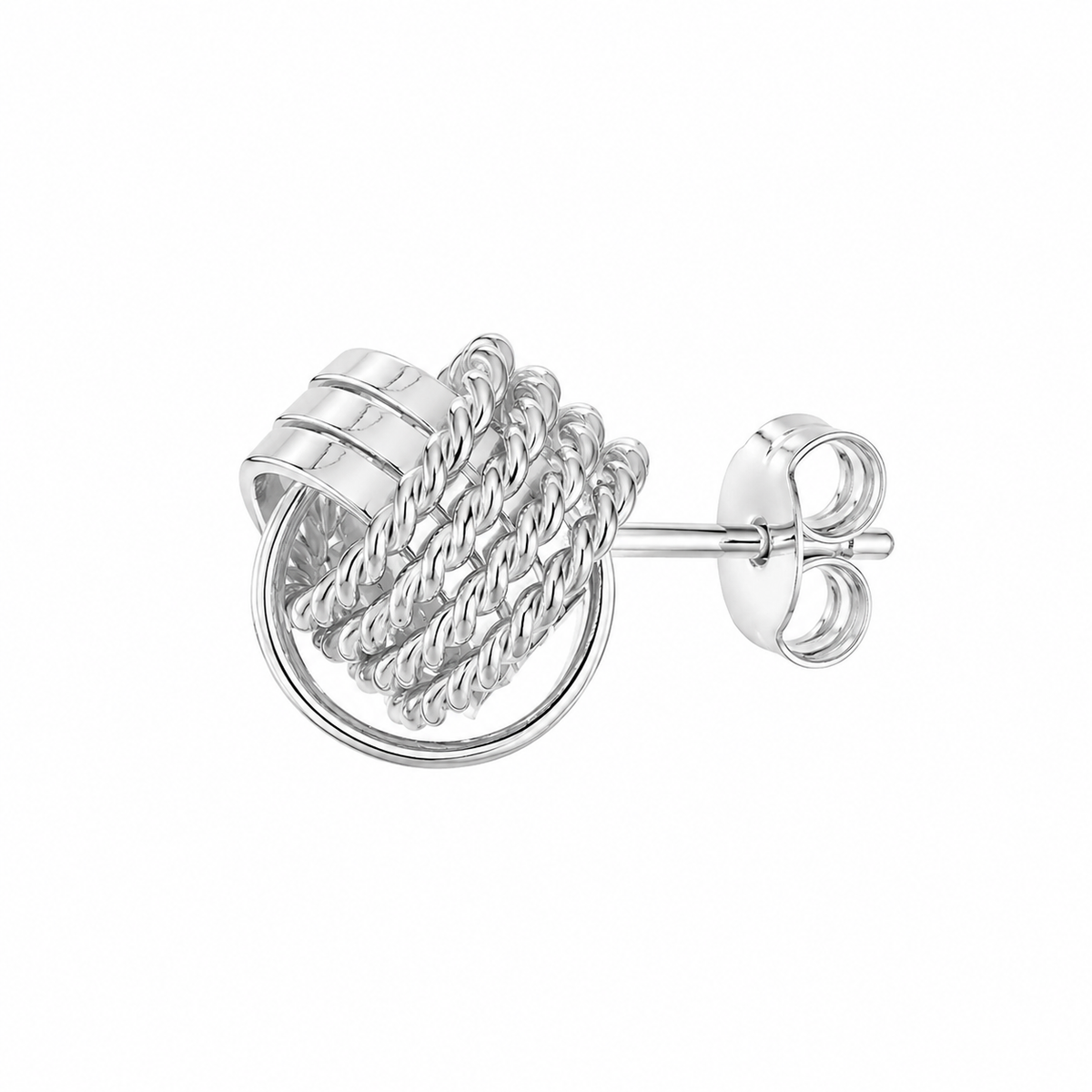 Luna Woven Knot Stud Earrings in 925 sterling silver – additional view
