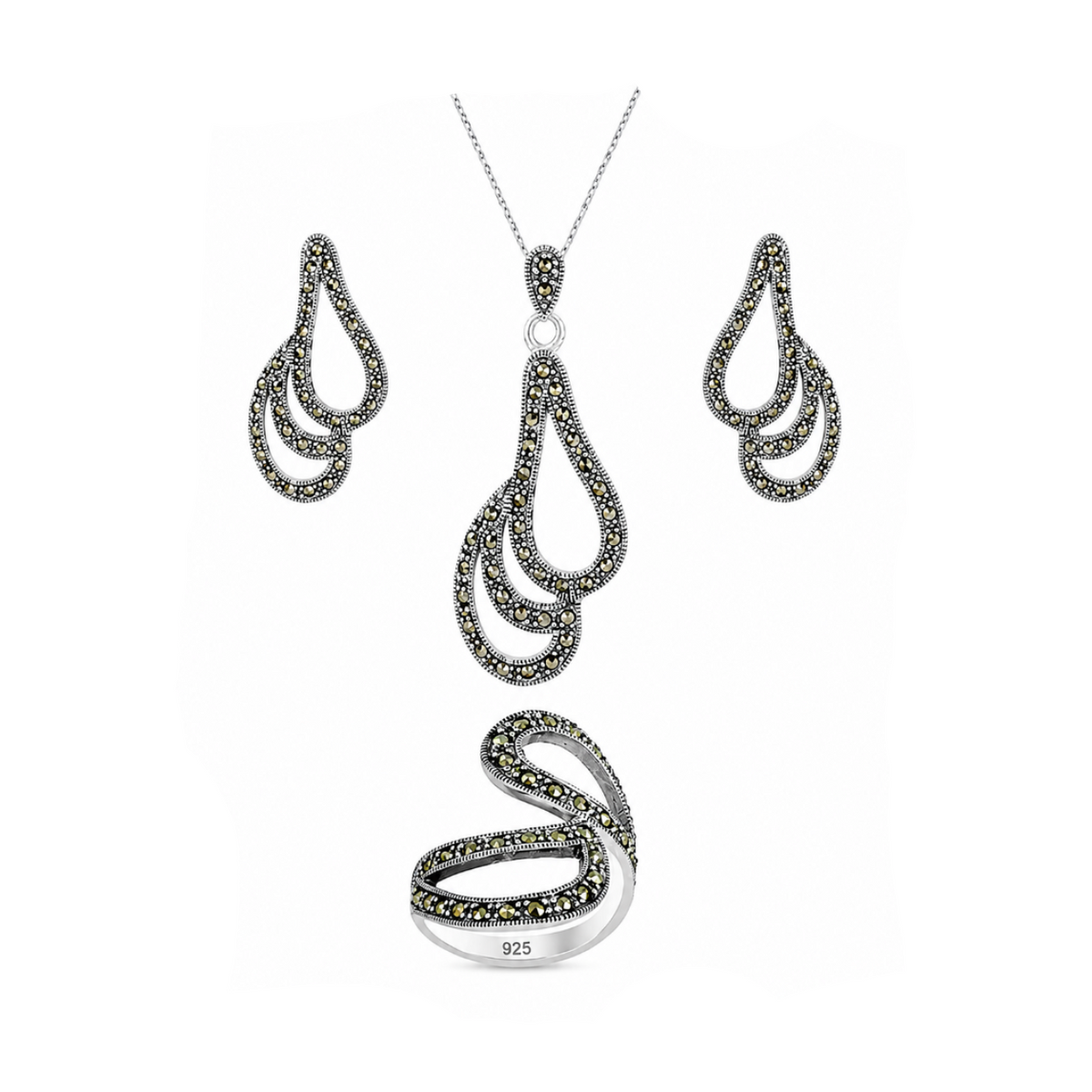 Marcasite Teardrop Set