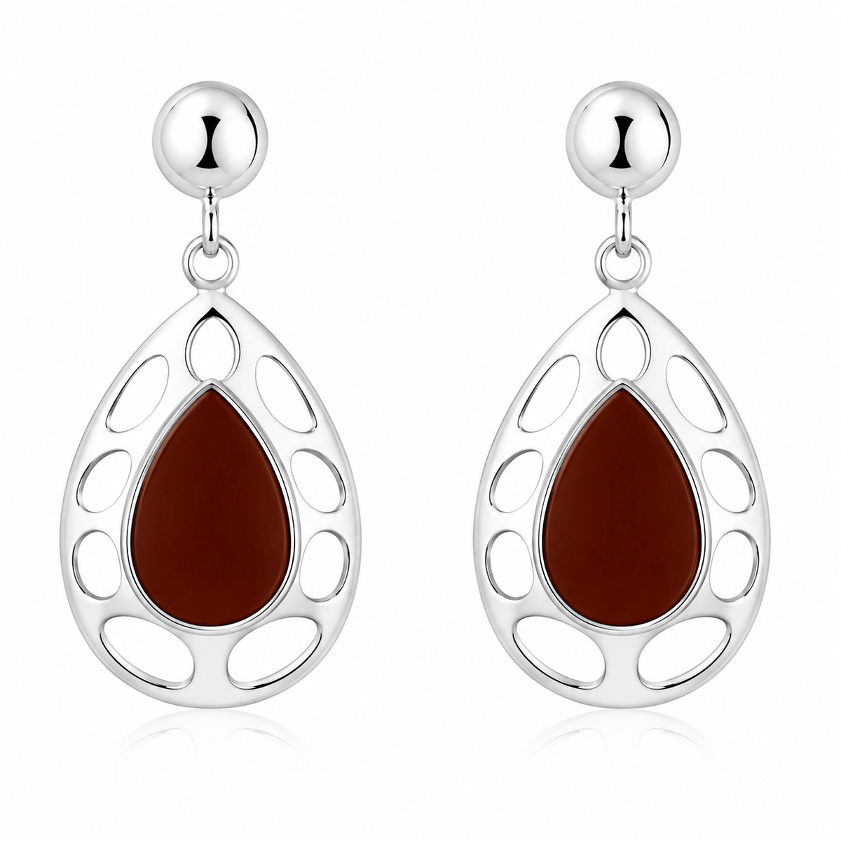 Open Teardrop Gemstone Earrings
