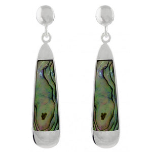 Abalone & Garnet Teardrop Earrings in 925 sterling silver – back view