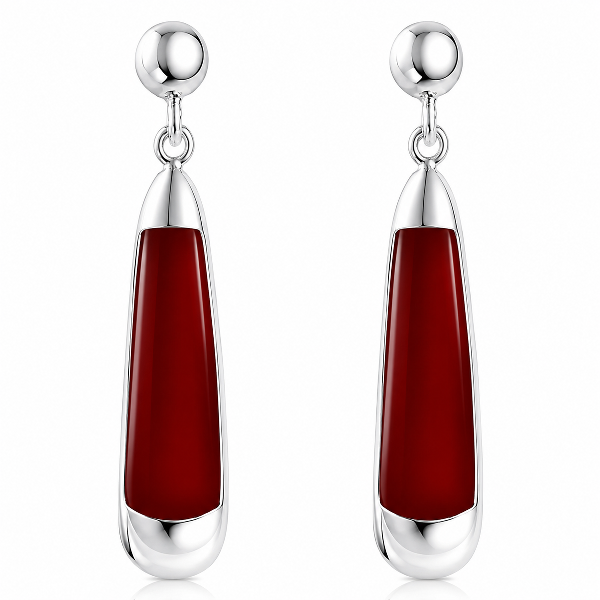 Abalone & Garnet Teardrop Earrings in 925 sterling silver – main view