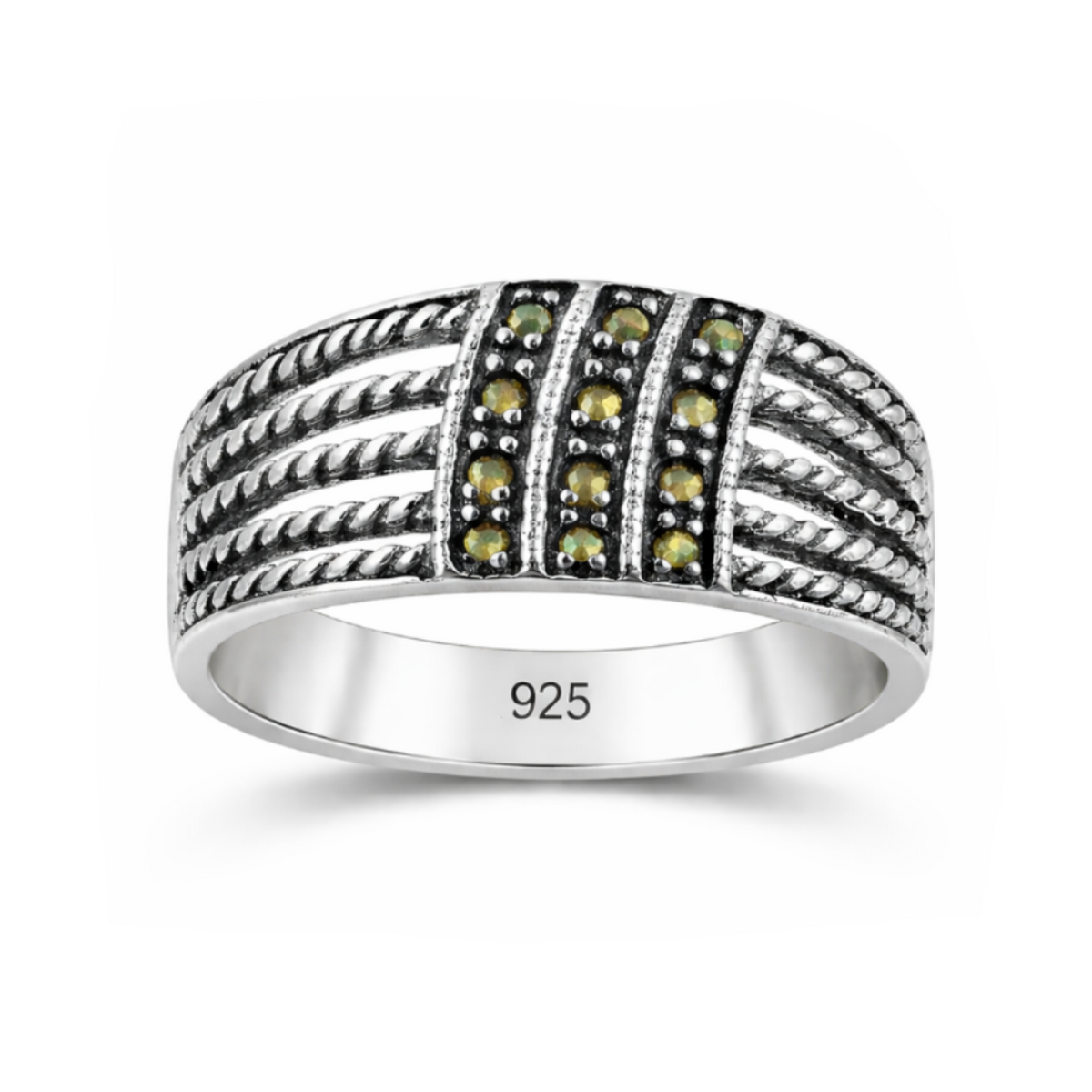 Marcasite Overlapping Bands Ring in 925 sterling silver – main view