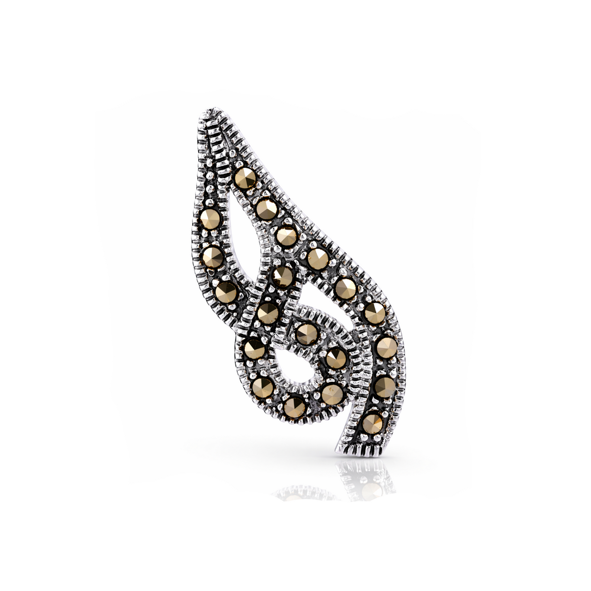 Marcasite Twist Pendant in 925 sterling silver – main view