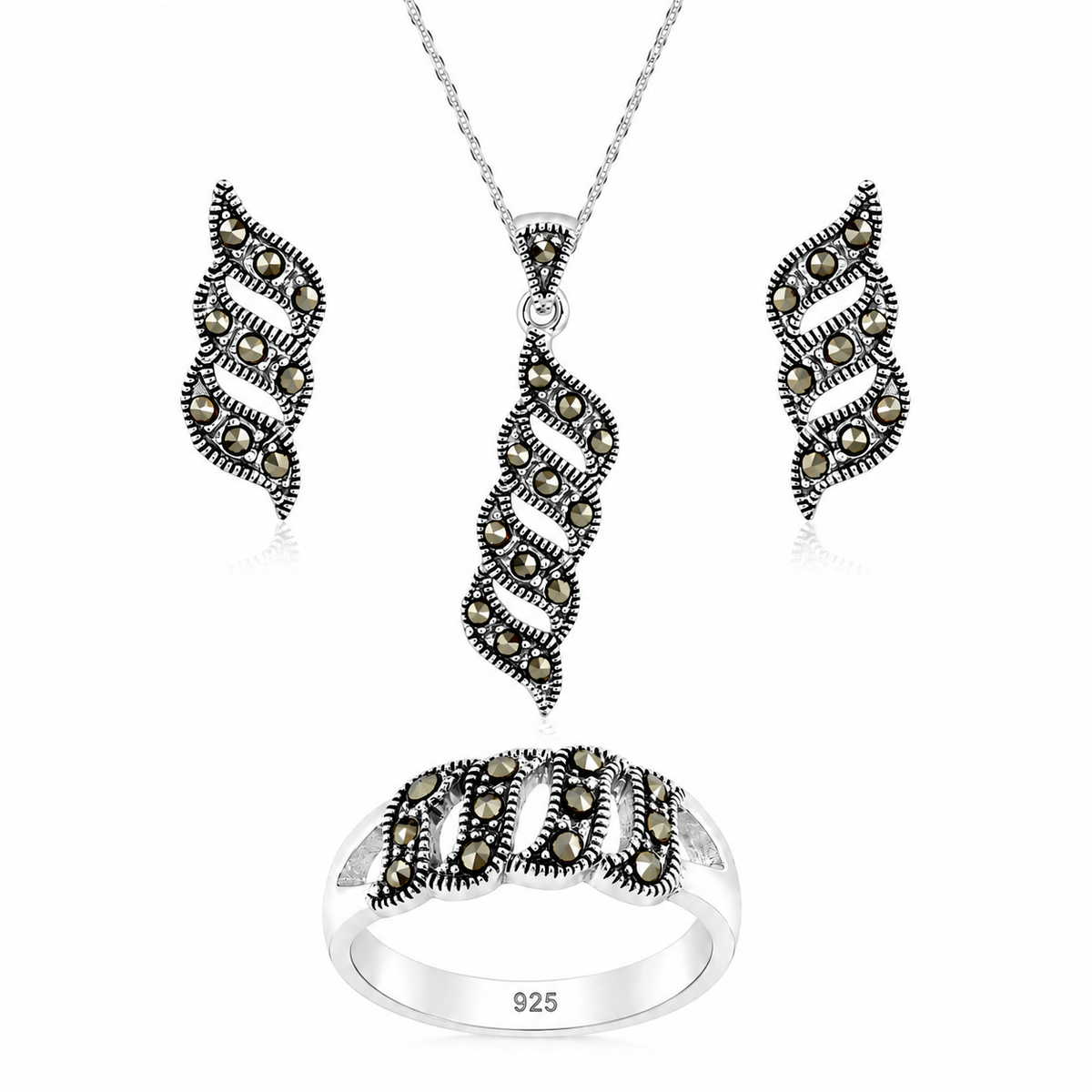 Marcasite Wave Set