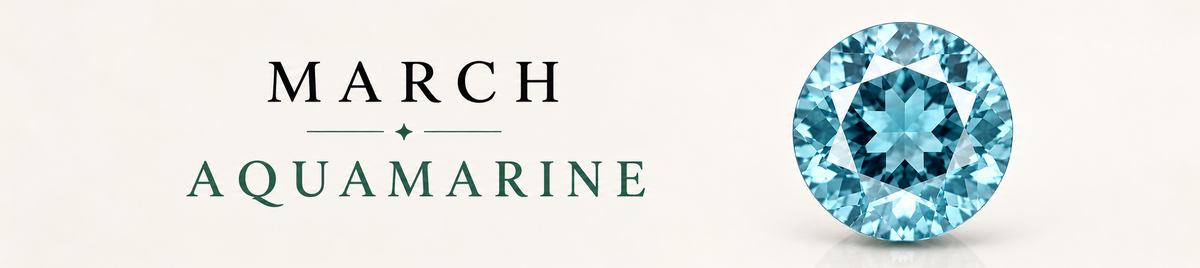March — Aquamarine banner