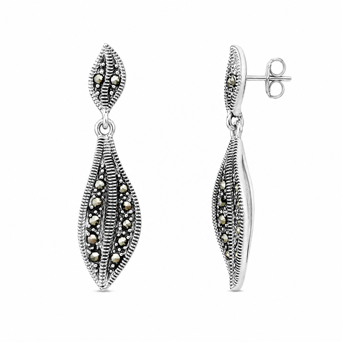 Marquise Noir Marcasite Set