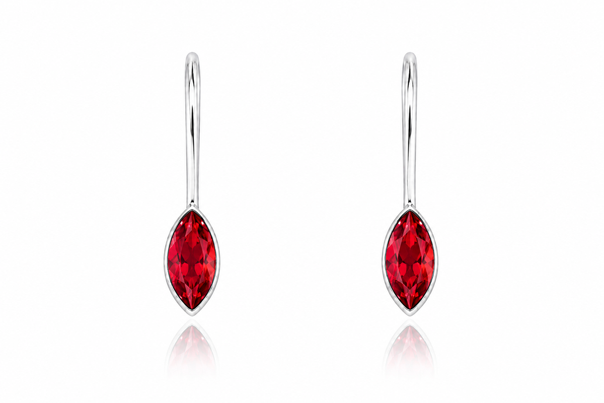 Marquise Solitaire Threader Earrings in 925 sterling silver – main view