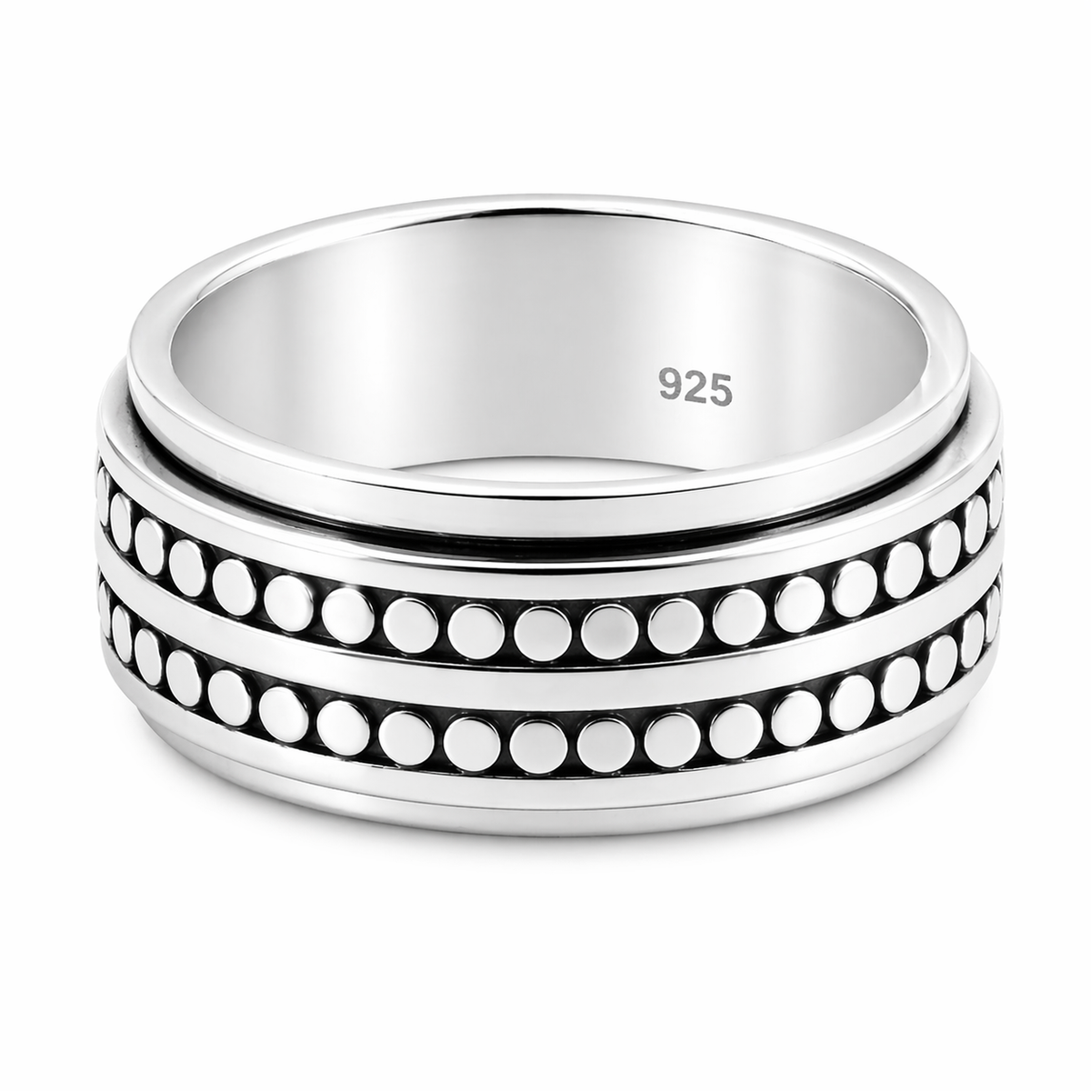 Beaded Spinner Ring in 925 sterling silver – main view