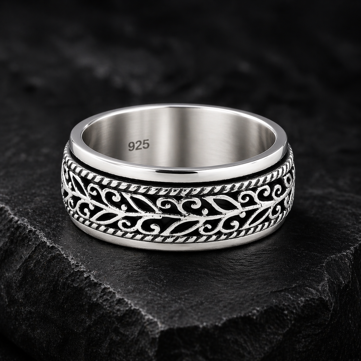 Filigree Spinner Ring in 925 sterling silver – side view