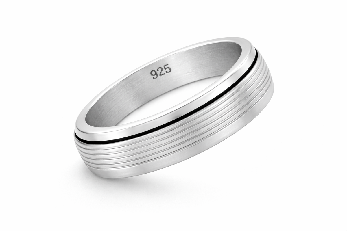 Groove Spinner Ring in 925 sterling silver – side view