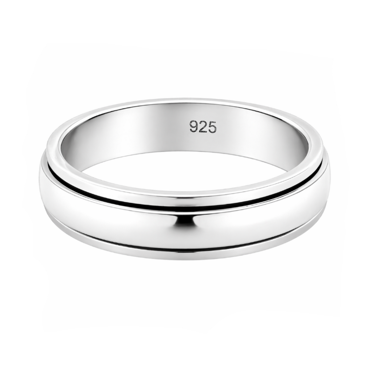 Polished Plain Spinner Ring in 925 sterling silver – main view