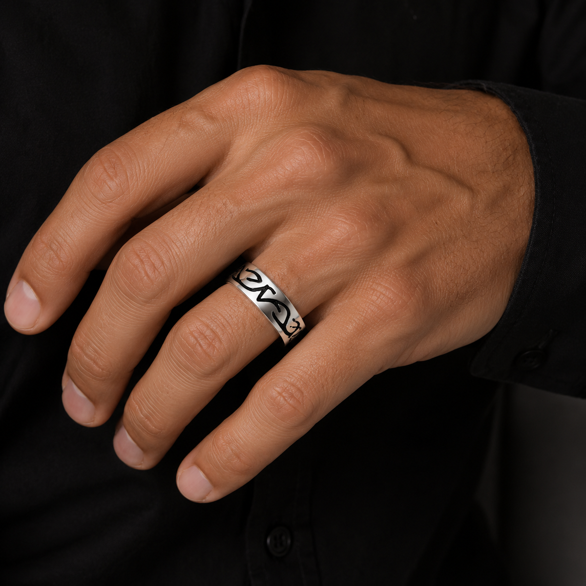 Tribal Vine Shadow Flow Ring