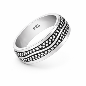Wave Beaded Band Ring in 925 sterling silver – additional view