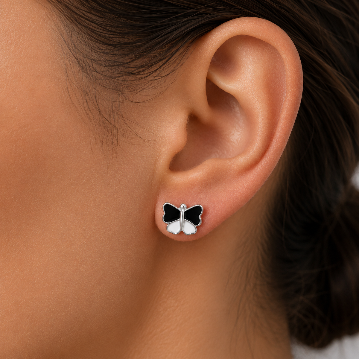 Midnight Flutter Butterfly Stud Earrings
