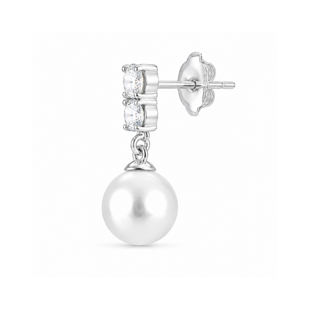 Midnight Pearl Crystal Drop Earrings in 925 sterling silver – additional view