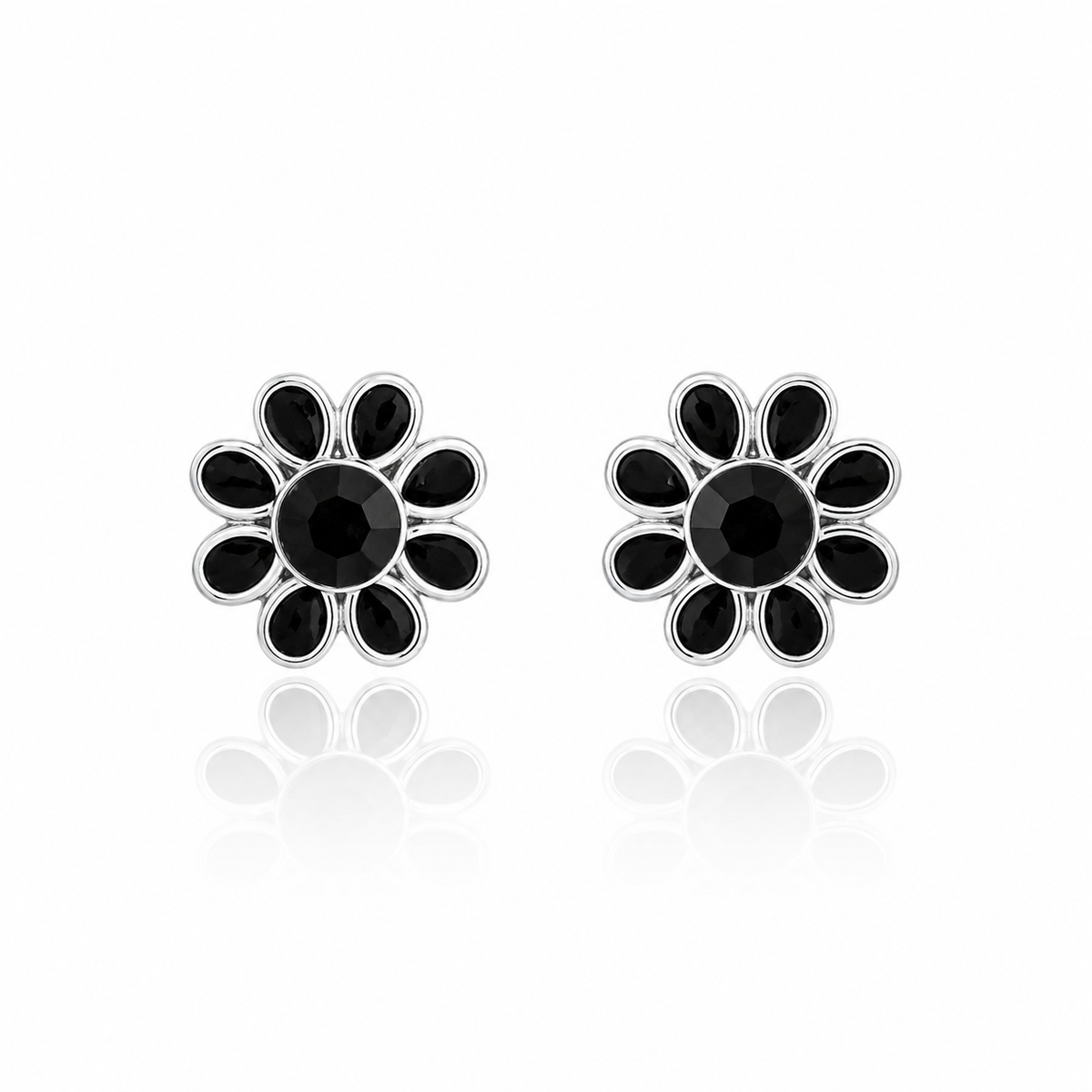 Noir Blossom Stud Earrings