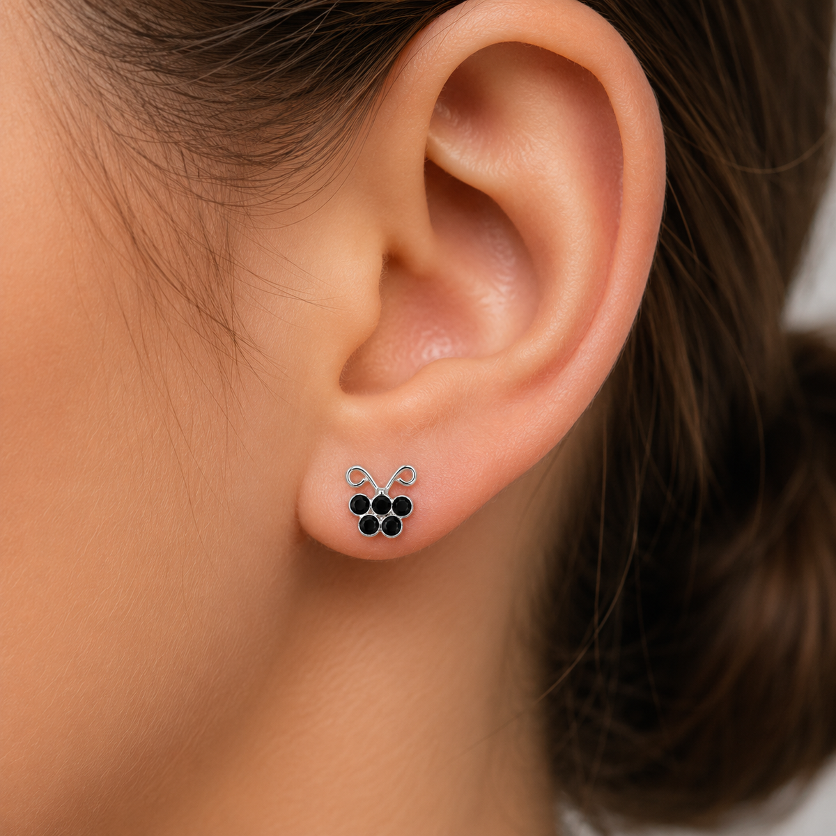 Noir Butterfly Stud Earrings