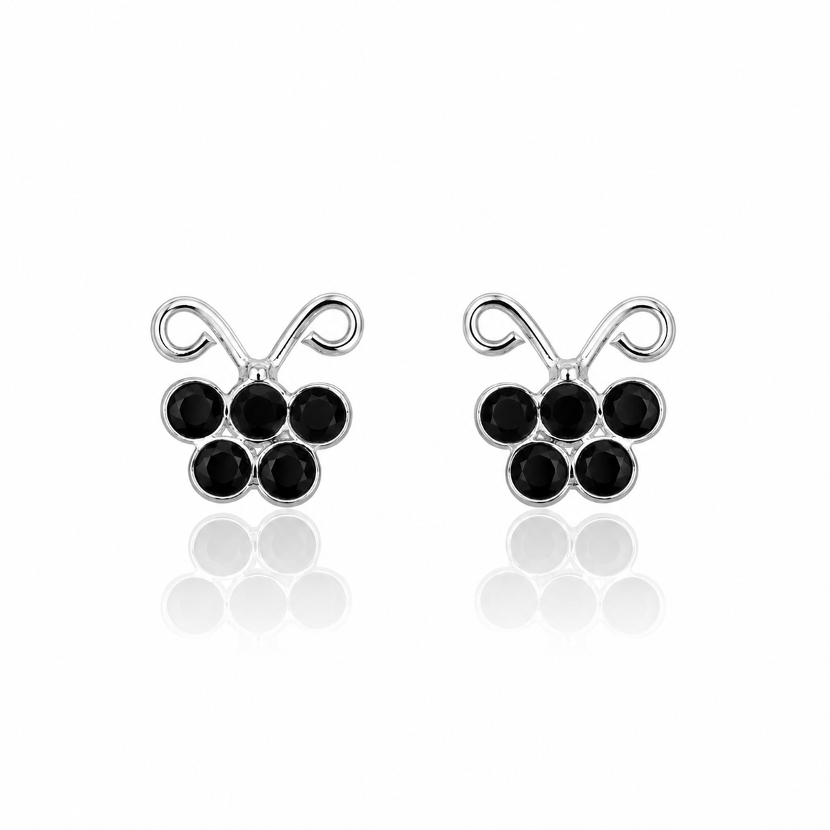 Noir Butterfly Stud Earrings