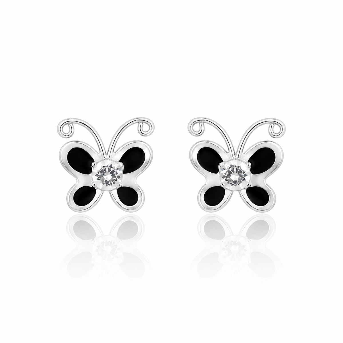 Noir Flutter Butterfly Stud Earrings