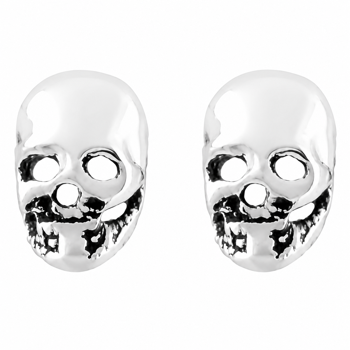 Noir Skull Stud Earrings in 925 sterling silver – main view