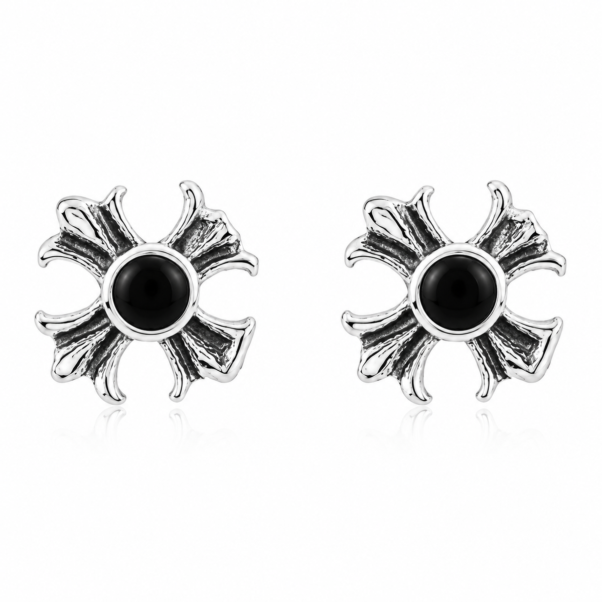 Iron Cross With Red Gem in 925 sterling silver – side view