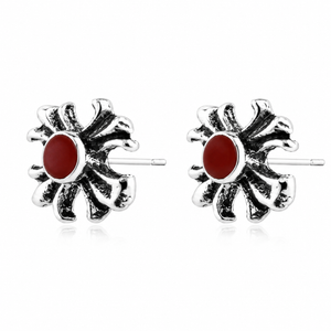 Iron Cross With Red Gem in 925 sterling silver – additional view