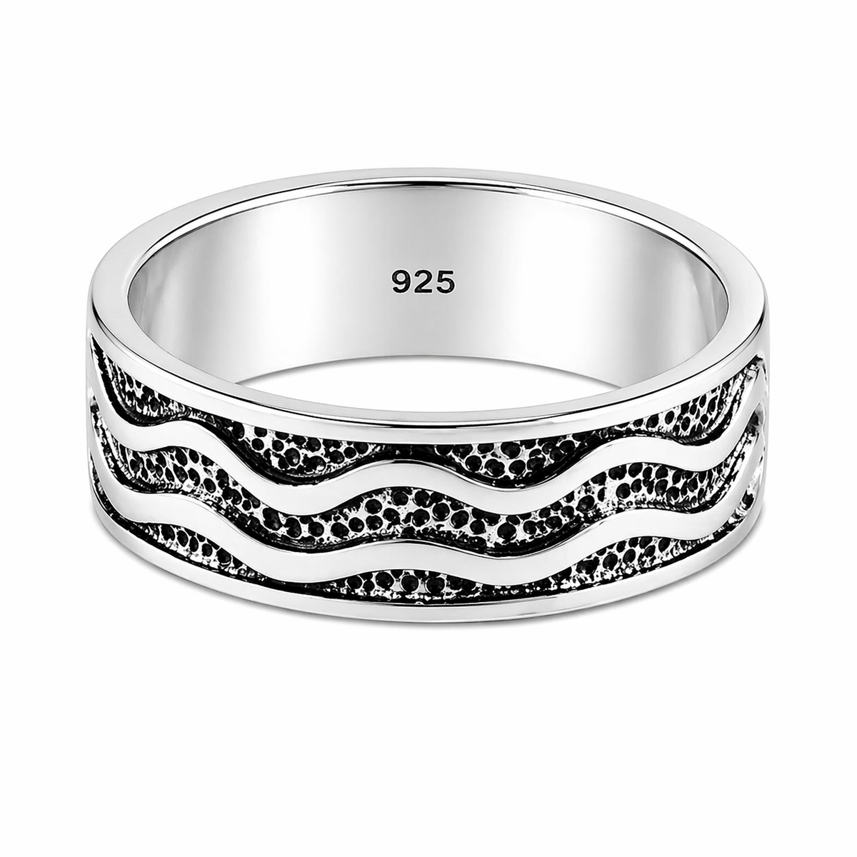 Ocean Waves Ring in 925 sterling silver – main view