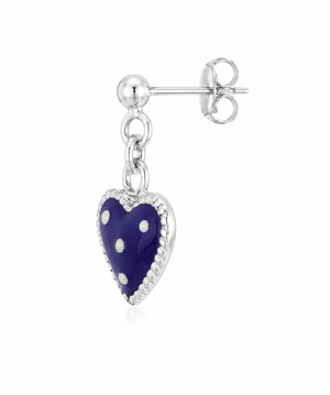 Polka Dot Heart Dangle Earrings in 925 sterling silver – additional view
