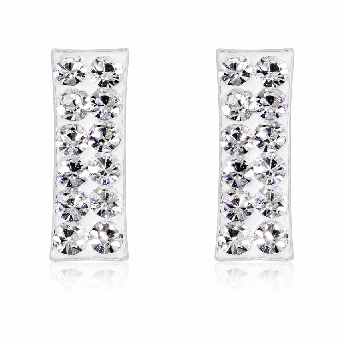 Prism Cascade Crystal Bar Stud Earrings in 925 sterling silver – main view