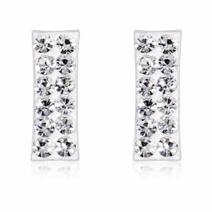 Prism Cascade Crystal Bar Stud Earrings in 925 sterling silver – main view