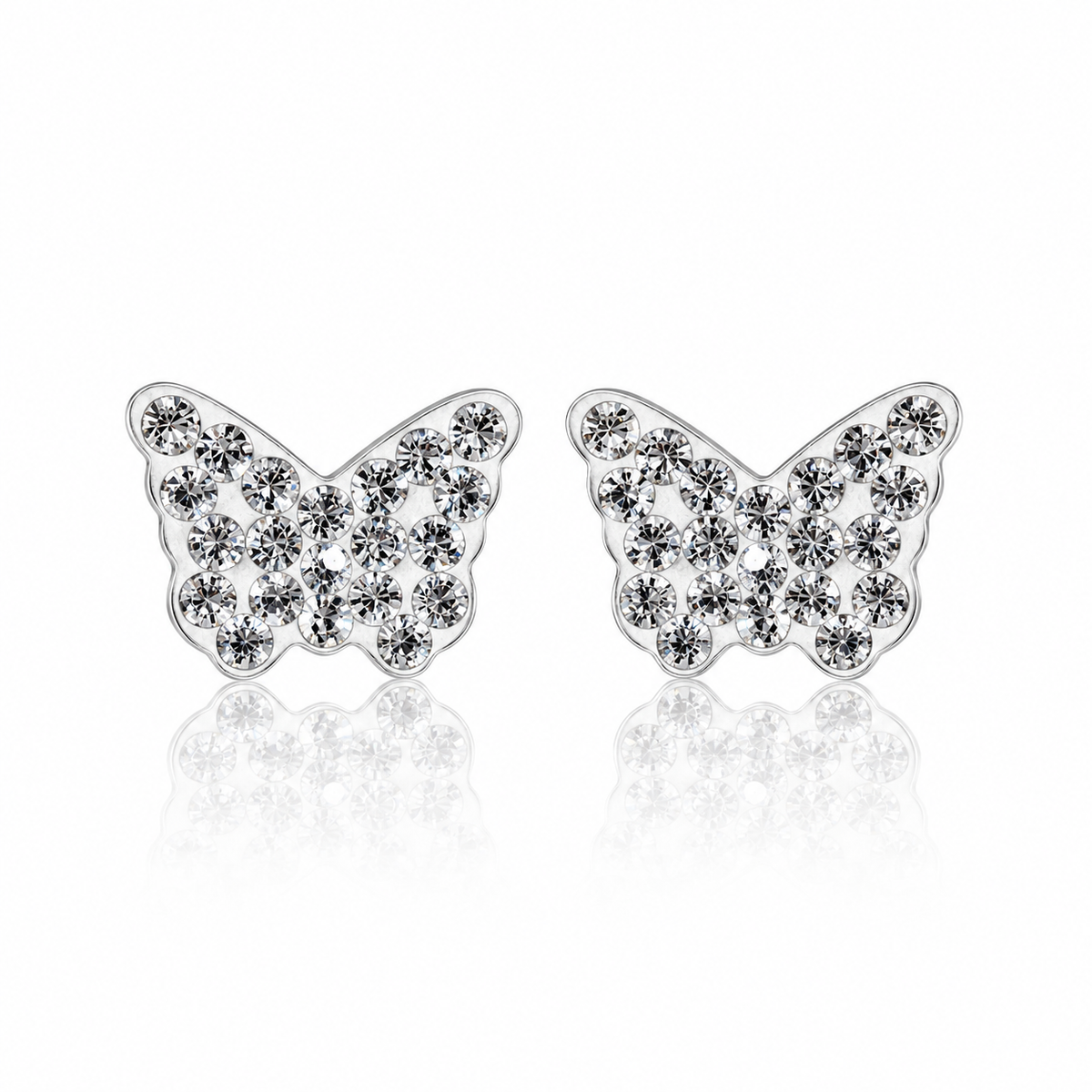Radiant Butterfly Stud Earrings in 925 sterling silver – side view