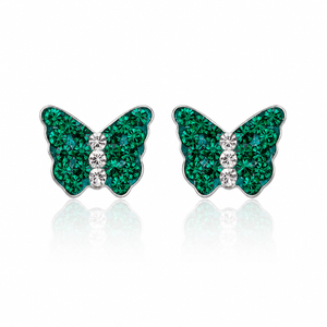 Radiant Butterfly Stud Earrings in 925 sterling silver – additional view